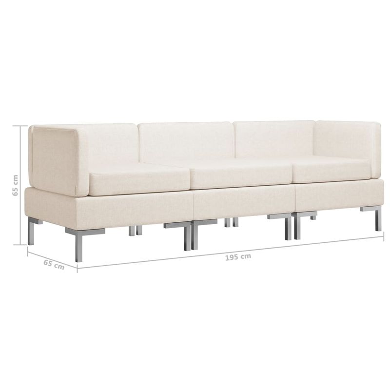 Casa si Gradina - Mobilier - Seturi de mobilier - Seturi living - Set de canapele, 3 piese, textil, crem, model 2 - Infinity.ro