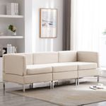 Casa si Gradina - Mobilier - Seturi de mobilier - Seturi living - Set de canapele, 3 piese, textil, crem, model 2 - Infinity.ro