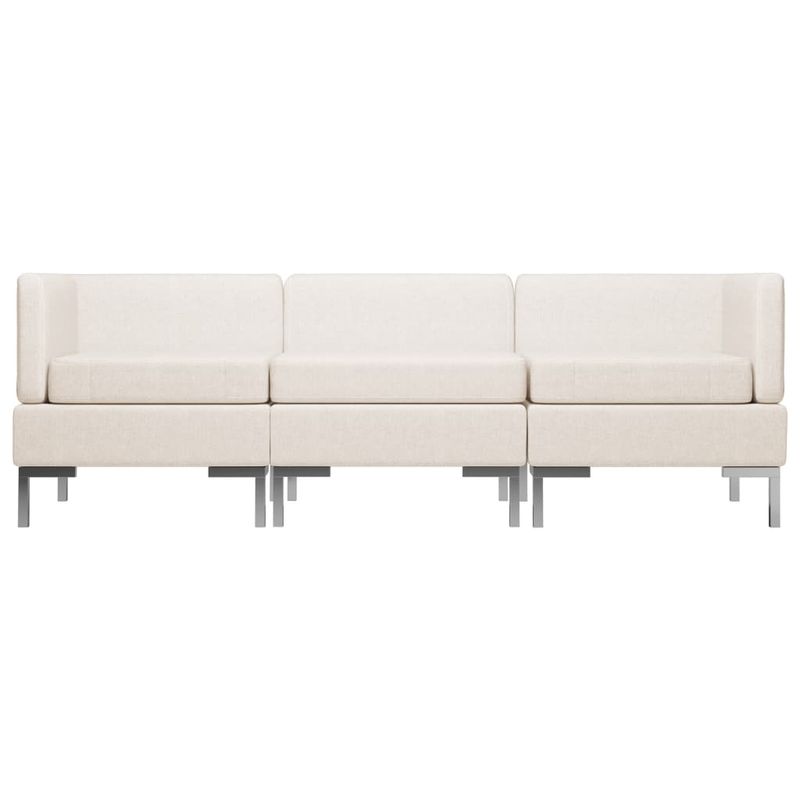 Casa si Gradina - Mobilier - Seturi de mobilier - Seturi living - Set de canapele, 3 piese, textil, crem, model 2 - Infinity.ro