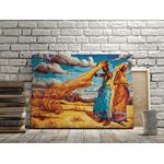 Jucarii, Copii si Bebe - Jucarii si jocuri - Jucarii & jocuri educative - Seturi pictura si desen - Set pictura pe numere Femeile africane 1121, panza bumbac pe rama lemn, 90 x 120 cm - Infinity.ro