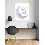 Jucarii, Copii si Bebe - Jucarii si jocuri - Jucarii & jocuri educative - Seturi pictura si desen - Set pictura pe numere Unicorn pe luna 1304, panza bumbac pe rama lemn, 90 x 120 cm - Infinity.ro