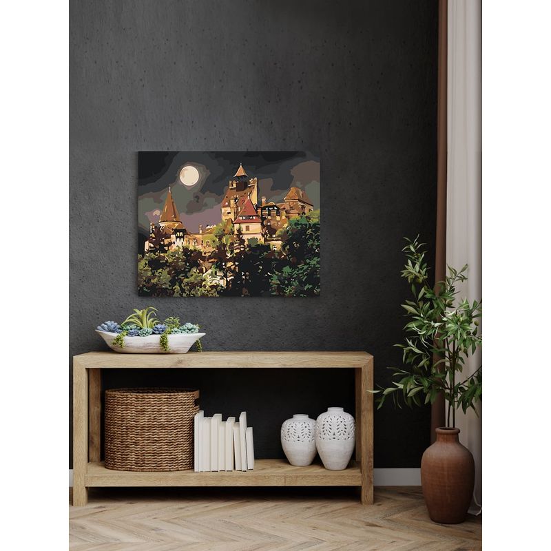 Jucarii, Copii si Bebe - Jucarii si jocuri - Jucarii & jocuri educative - Seturi pictura si desen - Set pictura pe numere Castelul Bran 2997, panza bumbac pe rama lemn, 80 x 100 cm - Infinity.ro