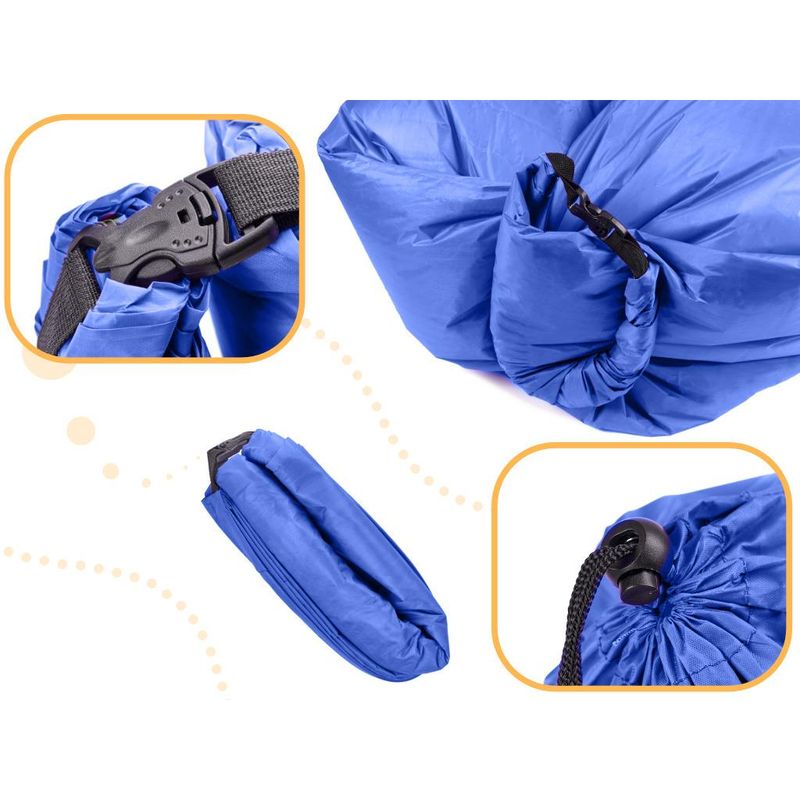 Sport si Outdoor - Camping - Saltele si accesorii pentru somn - Saltele camping - Saltea Autogonflabila "Lazy Bag" tip sezlong, 230 x 70cm, culoare Bleumarin, pentru camping, plaja sau piscina - Infinity.ro