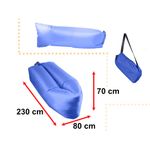 Sport si Outdoor - Camping - Saltele si accesorii pentru somn - Saltele camping - Saltea Autogonflabila "Lazy Bag" tip sezlong, 230 x 70cm, culoare Bleumarin, pentru camping, plaja sau piscina - Infinity.ro