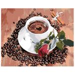 Jucarii, Copii si Bebe - Jucarii si jocuri - Jucarii & jocuri educative - Seturi pictura si desen - Set pictura pe numere I love coffe 1178, panza bumbac pe rama lemn, 90 x 120 cm - Infinity.ro