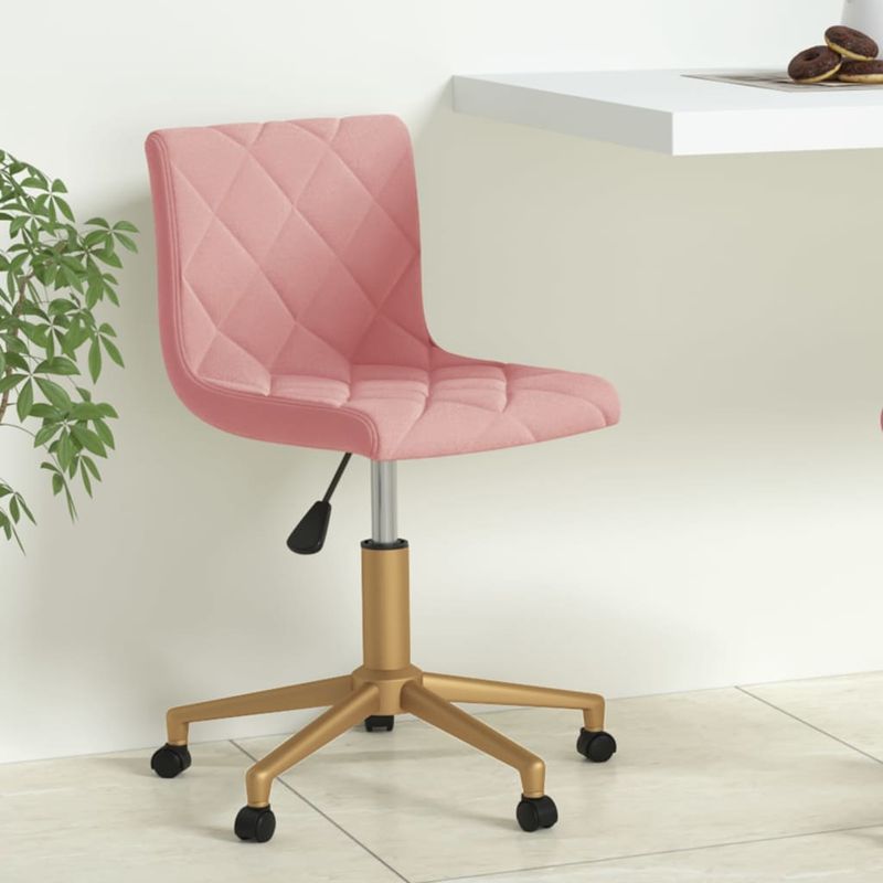 Casa si Gradina - Mobilier - Scaune si fotolii - Scaune - Scaun de bucatarie pivotant, catifea, roz, model 4 - Infinity.ro