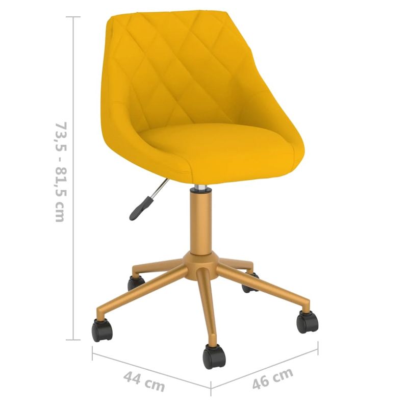 Casa si Gradina - Mobilier - Scaune si fotolii - Scaune - Scaun de bucatarie pivotant, catifea, galben mustar, model 16 - Infinity.ro