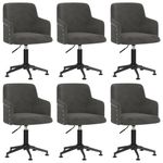 Casa si Gradina - Mobilier - Scaune si fotolii - Scaune - Scaun de bucatarie pivotant, 6 buc., catifea, gri inchis, model 1 - Infinity.ro