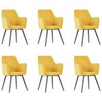 Casa si Gradina - Mobilier - Scaune si fotolii - Scaune - Scaune de bucatarie, 6 buc., catifea, galben - Infinity.ro