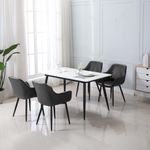 Casa si Gradina - Mobilier - Scaune si fotolii - Scaune - Scaune de bucatarie, 4 buc., piele ecologica, gri - Infinity.ro
