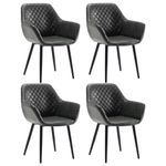 Casa si Gradina - Mobilier - Scaune si fotolii - Scaune - Scaune de bucatarie, 4 buc., piele ecologica, gri - Infinity.ro