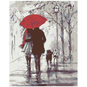 Set pictura pe numere Plimbare sub umbrela