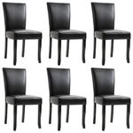 Casa si Gradina - Mobilier - Scaune si fotolii - Scaune - Scaune de bucatarie, 6 buc., piele ecologica, negru - Infinity.ro