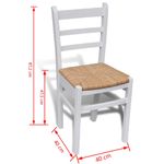 Casa si Gradina - Mobilier - Scaune si fotolii - Scaune - Scaune de bucatarie, 6 buc., lemn de pin si stuf, alb - Infinity.ro