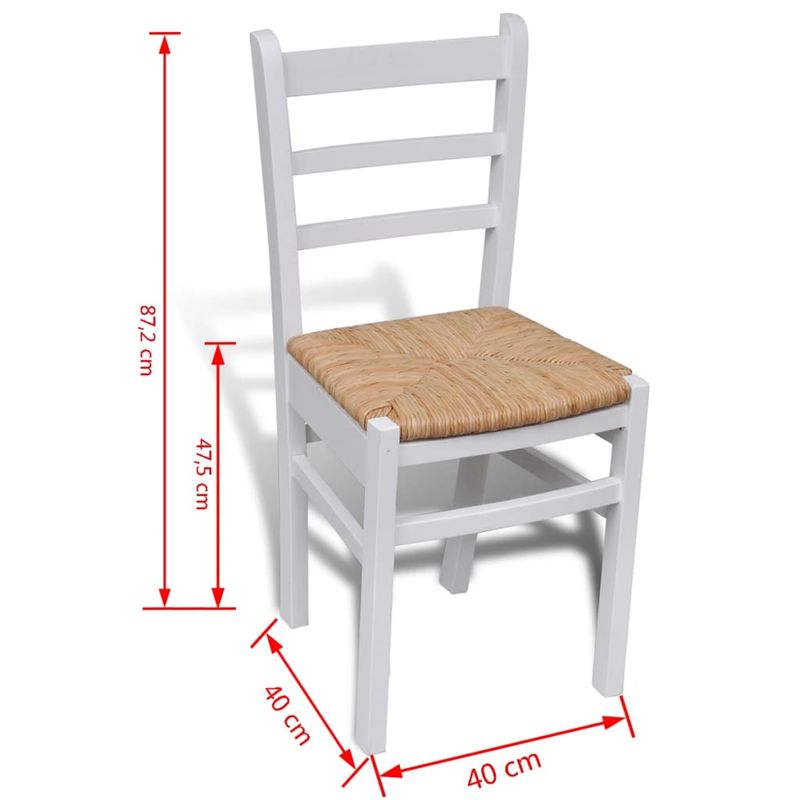 Casa si Gradina - Mobilier - Scaune si fotolii - Scaune - Scaune de bucatarie, 6 buc., lemn de pin si stuf, alb - Infinity.ro