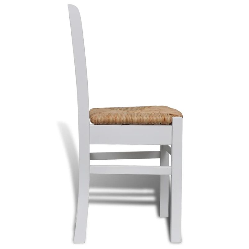 Casa si Gradina - Mobilier - Scaune si fotolii - Scaune - Scaune de bucatarie, 6 buc., lemn de pin si stuf, alb - Infinity.ro
