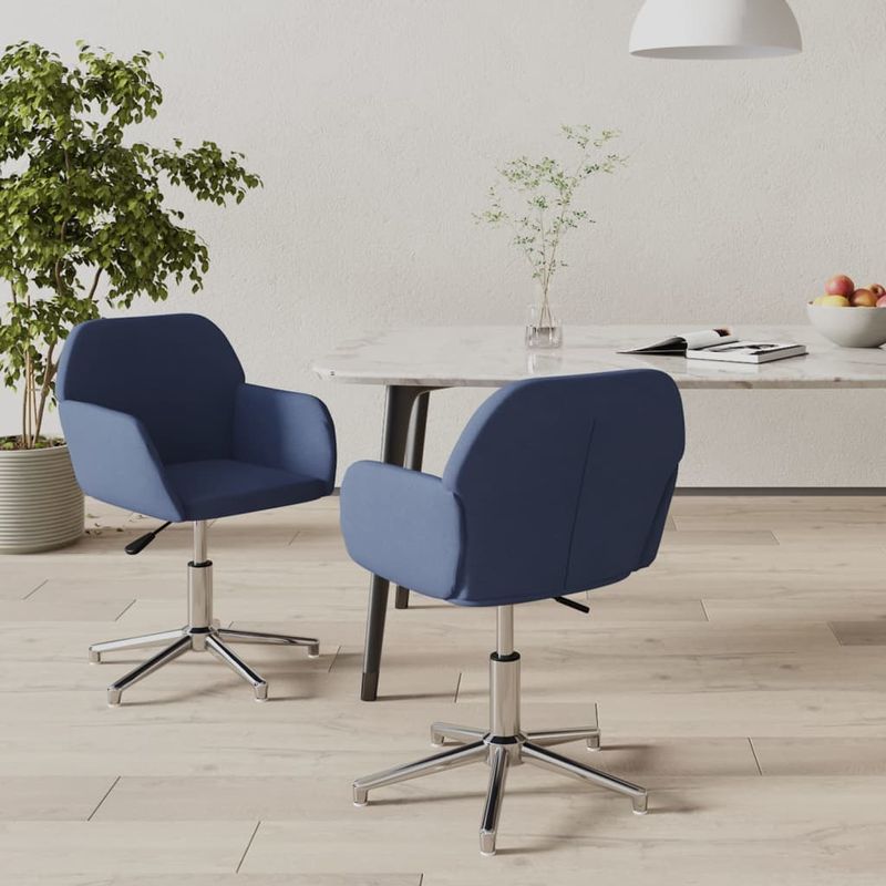 Casa si Gradina - Mobilier - Scaune si fotolii - Scaune - Scaune de bucatarie pivotante, 2 buc., textil, albastru, model 4 - Infinity.ro