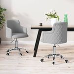 Casa si Gradina - Mobilier - Scaune si fotolii - Scaune - Scaune de bucatarie pivotante, 2 buc., textil, gri deschis, model 30 - Infinity.ro