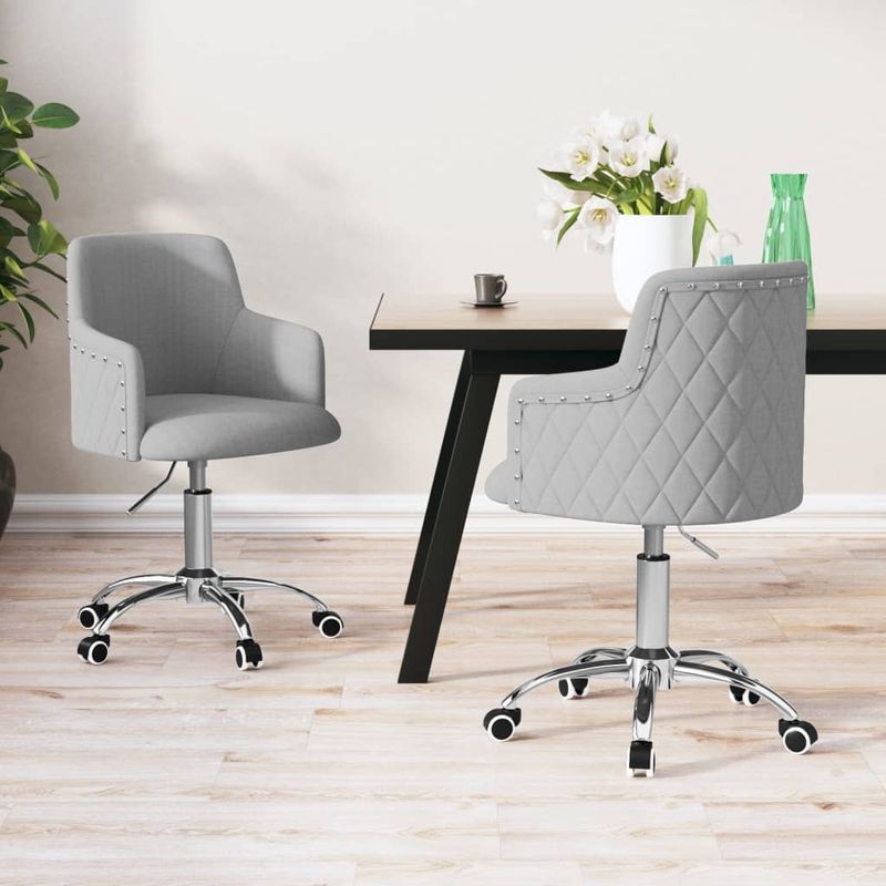 Casa si Gradina - Mobilier - Scaune si fotolii - Scaune - Scaune de bucatarie pivotante, 2 buc., textil, gri deschis, model 30 - Infinity.ro