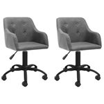 Casa si Gradina - Mobilier - Scaune si fotolii - Scaune - Scaune de bucatarie pivotante, 2 buc., textil, gri deschis, model 2 - Infinity.ro