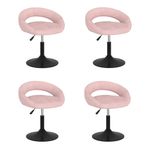 Casa si Gradina - Mobilier - Scaune si fotolii - Scaune - Scaune de bucatarie pivotante, 4 buc, catifea, roz, model 1 - Infinity.ro