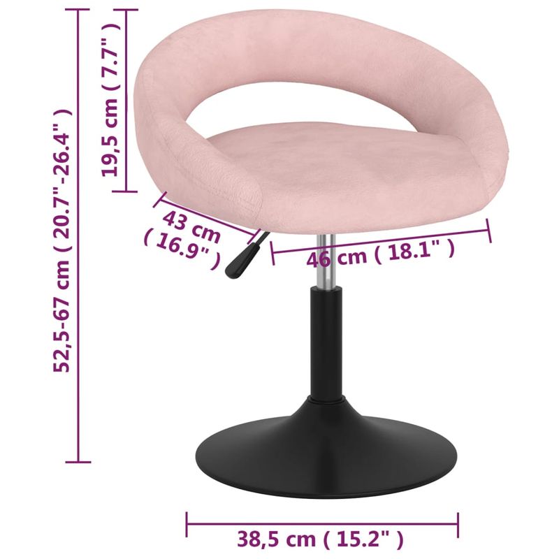 Casa si Gradina - Mobilier - Scaune si fotolii - Scaune - Scaune de bucatarie pivotante, 4 buc, catifea, roz, model 1 - Infinity.ro