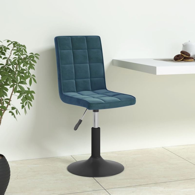 Casa si Gradina - Mobilier - Scaune si fotolii - Scaune - Scaune de bucatarie pivotante, 4 buc., catifea, albastru, model 5 - Infinity.ro