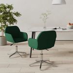 Casa si Gradina - Mobilier - Scaune si fotolii - Scaune - Scaune de bucatarie pivotante, 2 buc., textil, verde inchis, model 3 - Infinity.ro