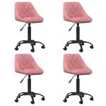 Casa si Gradina - Mobilier - Scaune si fotolii - Scaune - Scaune de bucatarie pivotante, 4 buc, catifea, roz, model 3 - Infinity.ro