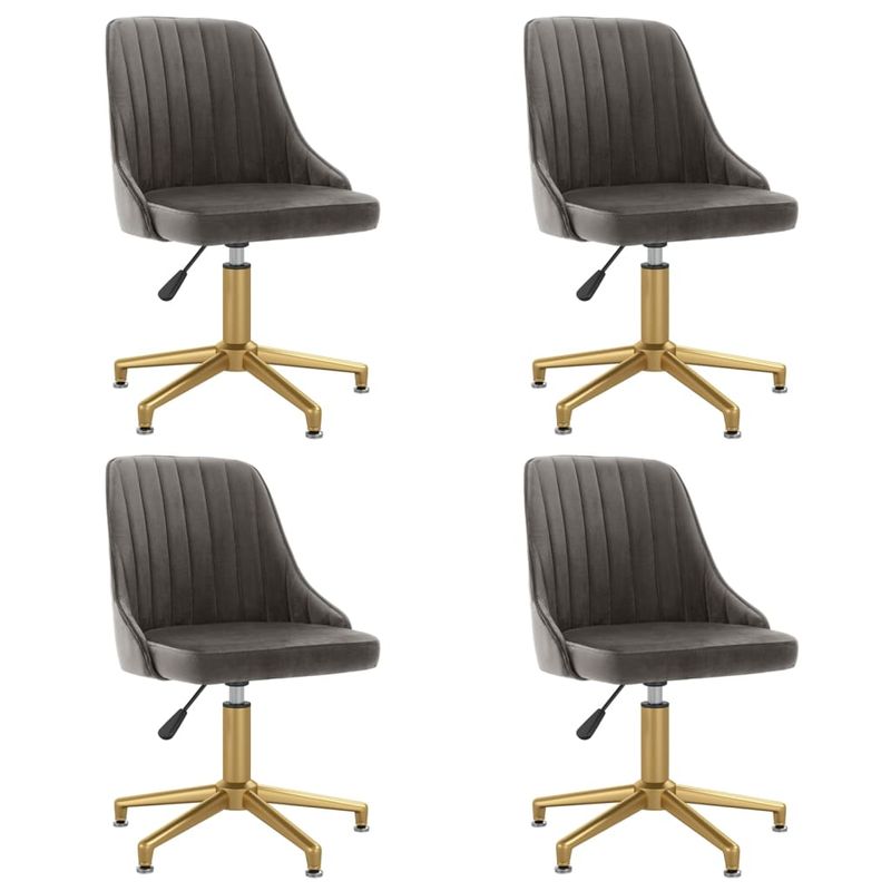 Casa si Gradina - Mobilier - Scaune si fotolii - Scaune - Scaune de bucatarie pivotante, 4 buc., catifea, gri inchis, model 28 - Infinity.ro