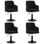 Casa si Gradina - Mobilier - Scaune si fotolii - Scaune - Scaune de bucatarie pivotante, 4 buc., catifea, negru, model 2 - Infinity.ro