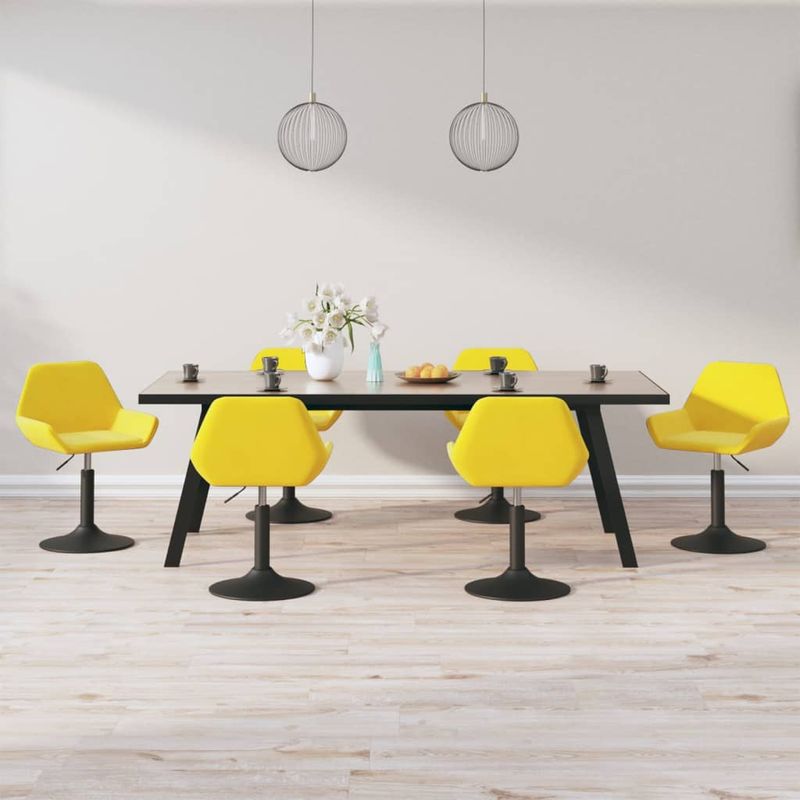 Casa si Gradina - Mobilier - Scaune si fotolii - Scaune - Scaune de bucatarie pivotante, 6 buc., catifea, galben mustar, model 18 - Infinity.ro