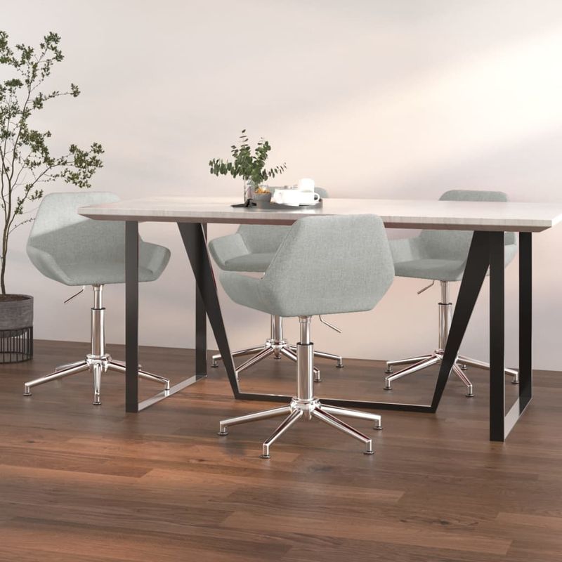 Casa si Gradina - Mobilier - Scaune si fotolii - Scaune - Scaune de bucatarie pivotante, 4 buc., textil, gri deschis, model 23 - Infinity.ro