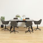 Casa si Gradina - Mobilier - Scaune si fotolii - Scaune - Scaune de bucatarie pivotante, 6 buc., catifea, gri inchis, model 30 - Infinity.ro