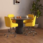 Casa si Gradina - Mobilier - Scaune si fotolii - Scaune - Scaune de bucatarie pivotante, 4 buc., textil, galben mustar, model 6 - Infinity.ro