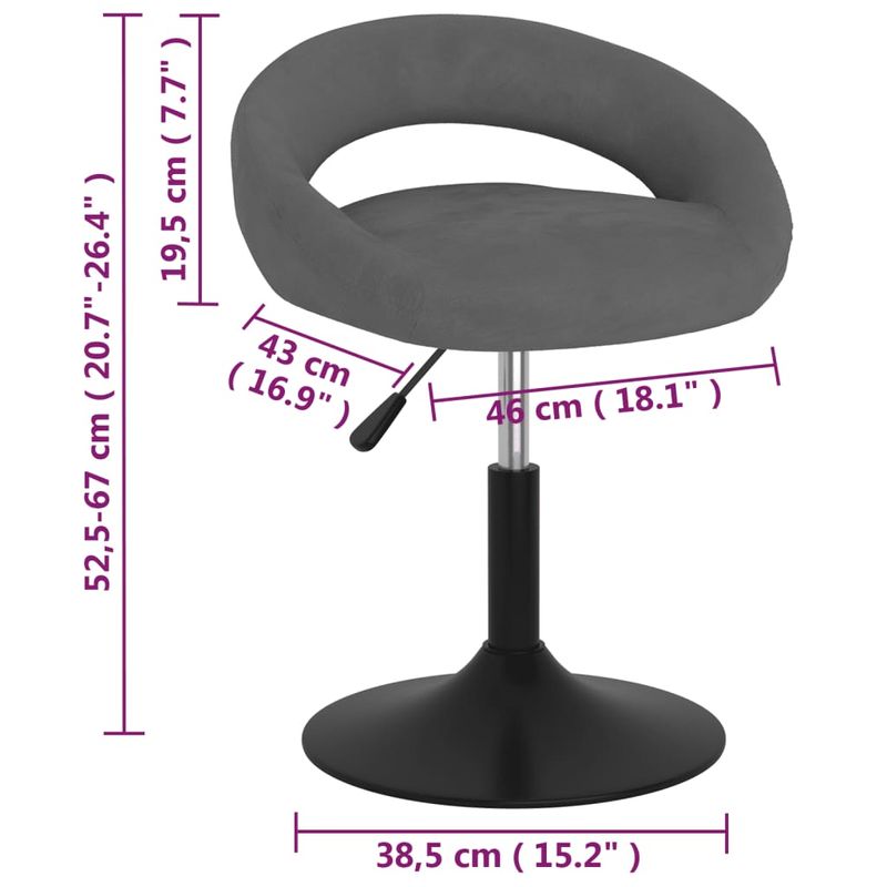 Casa si Gradina - Mobilier - Scaune si fotolii - Scaune - Scaune de bucatarie pivotante, 6 buc, catifea, gri inchis, model 1 - Infinity.ro