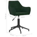 Casa si Gradina - Mobilier - Scaune si fotolii - Scaune - Scaune de bucatarie pivotante, 4 buc., catifea, verde inchis, model 39 - Infinity.ro