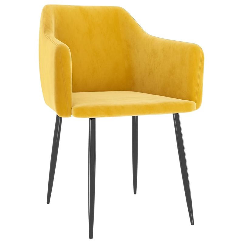 Casa si Gradina - Mobilier - Scaune si fotolii - Scaune - Scaune de bucatarie, 2 buc., catifea, galben mustar, model 2 - Infinity.ro