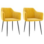 Casa si Gradina - Mobilier - Scaune si fotolii - Scaune - Scaune de bucatarie, 2 buc., catifea, galben mustar, model 2 - Infinity.ro