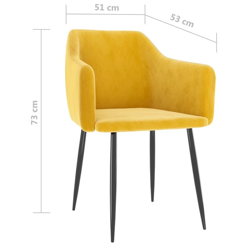 Casa si Gradina - Mobilier - Scaune si fotolii - Scaune - Scaune de bucatarie, 2 buc., catifea, galben mustar, model 2 - Infinity.ro