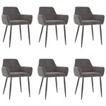 Casa si Gradina - Mobilier - Scaune si fotolii - Scaune - Scaune de bucatarie, 6 buc., catifea, gri inchis, model 4 - Infinity.ro