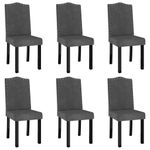 Casa si Gradina - Mobilier - Scaune si fotolii - Scaune - Scaune de bucatarie, 6 buc., catifea, gri inchis, model 18 - Infinity.ro