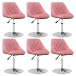 Casa si Gradina/Mobilier/Scaune si fotolii/Scaune - Scaune de masa pivotante, 6 buc., catifea, roz, model 6 - Infinity.ro