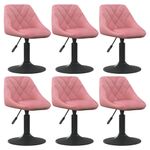 Casa si Gradina - Mobilier - Scaune si fotolii - Scaune - Scaune de masa pivotante, 6 buc., catifea, roz, model 7 - Infinity.ro