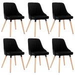 Casa si Gradina - Mobilier - Scaune si fotolii - Scaune - Scaune de bucatarie, 6 buc., catifea, negru, model 6 - Infinity.ro