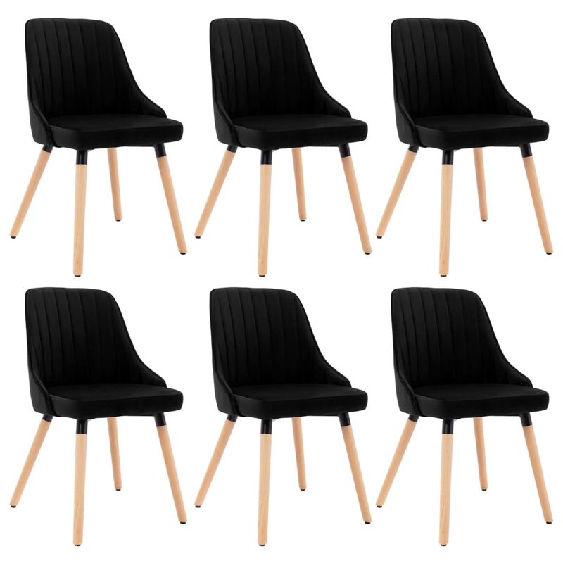 Casa si Gradina - Mobilier - Scaune si fotolii - Scaune - Scaune de bucatarie, 6 buc., catifea, negru, model 6 - Infinity.ro
