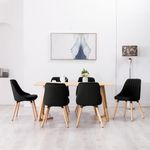Casa si Gradina - Mobilier - Scaune si fotolii - Scaune - Scaune de bucatarie, 6 buc., catifea, negru, model 6 - Infinity.ro