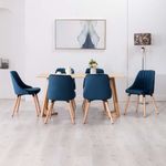 Casa si Gradina - Mobilier - Scaune si fotolii - Scaune - Scaune de bucatarie, 6 buc., catifea, albastru, model 2 - Infinity.ro
