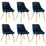 Casa si Gradina - Mobilier - Scaune si fotolii - Scaune - Scaune de bucatarie, 6 buc., catifea, albastru, model 2 - Infinity.ro