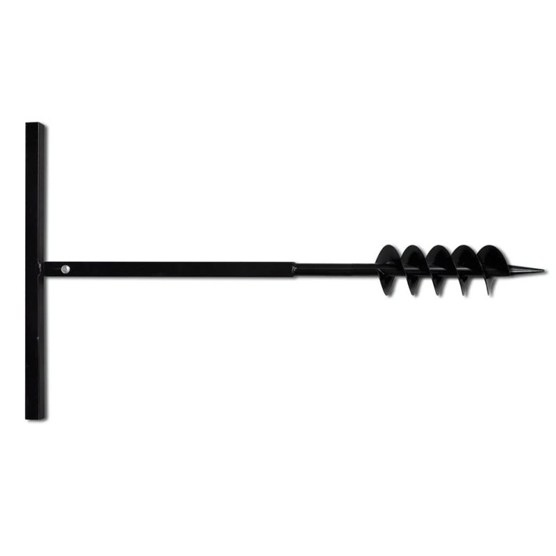 Casa si Gradina - Constructii - Scule electrice si accesorii - Seturi si accesorii pentru gaurit si insurubat - Burghiu de sol cu maner 100 mm cu tub prelungitor 13 m, otel - Infinity.ro